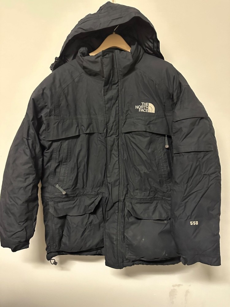 The North Face 550 Parka Men XL Black Hooded Goose Down Jacket