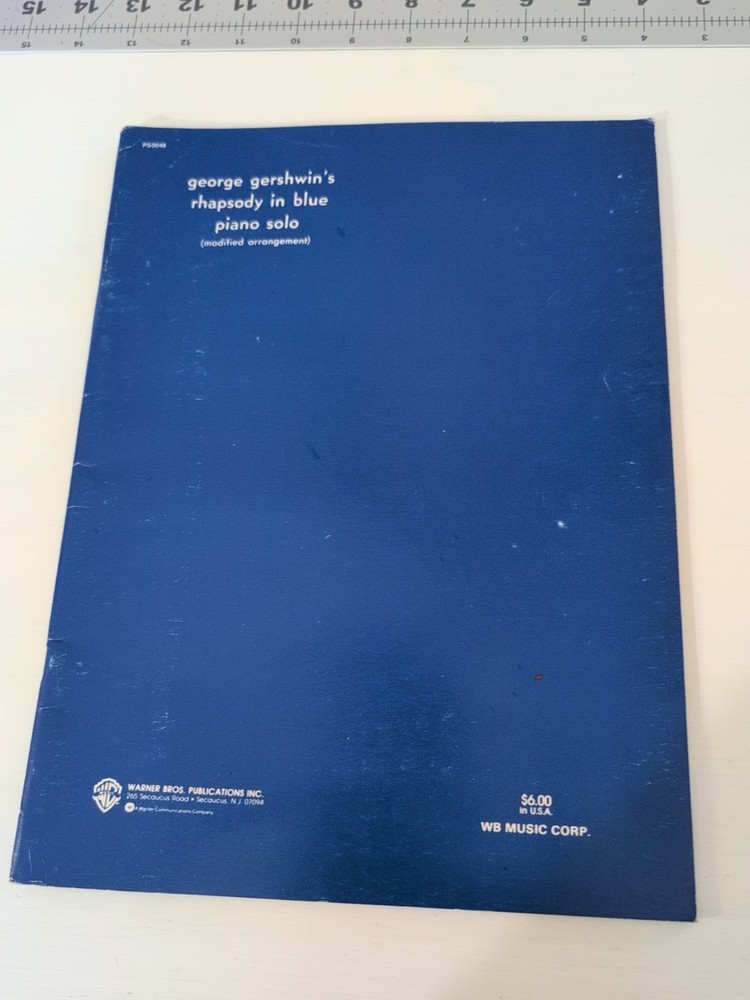 George Gershwin’s “Rhapsody In Blue” Piano Solo Music Book