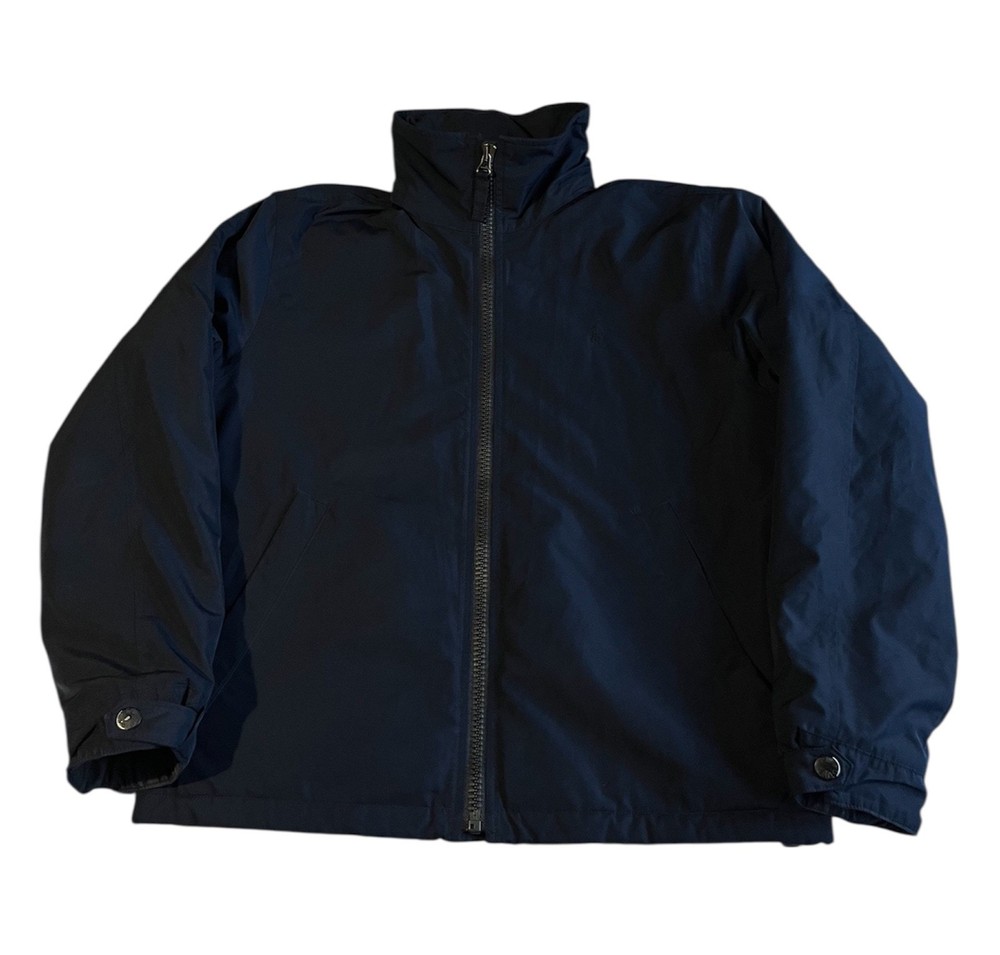 Polo Ralph Lauren Hooded Jacket Men’s Size Small Navy Blue High Neck Pony Logo