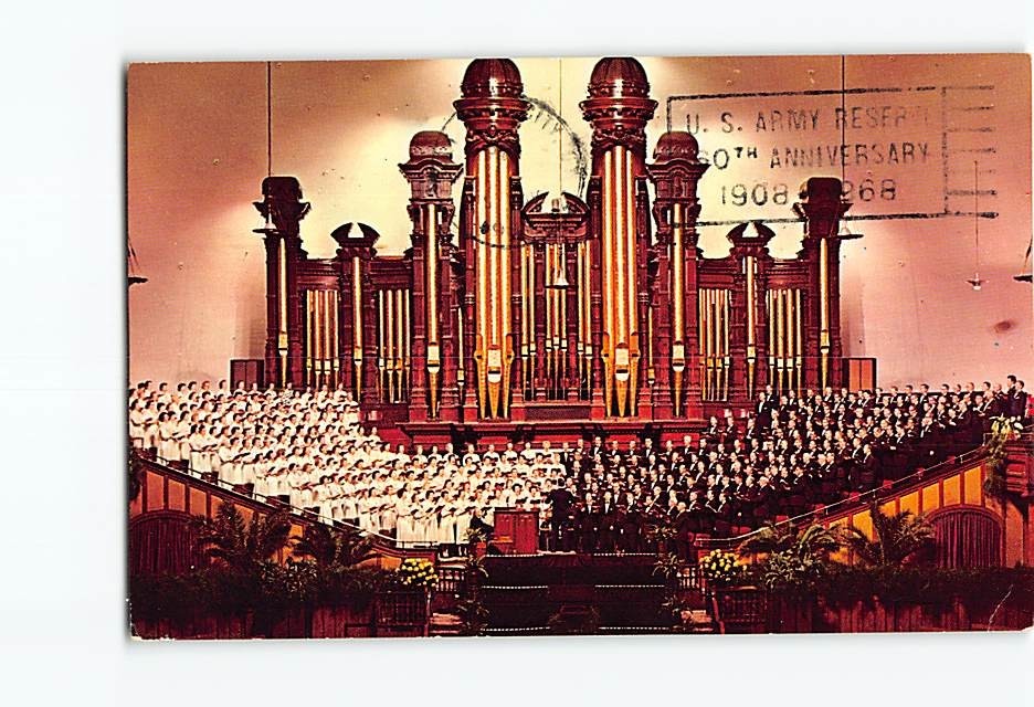 Postcard Choir and Organ of the Mormon Tabernacle Salt Lake City Utah USA