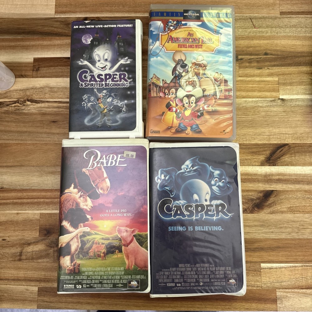 Lot Of 4 Universal Family Vhs Animated Classics Vintage Tapes Casper Babe
