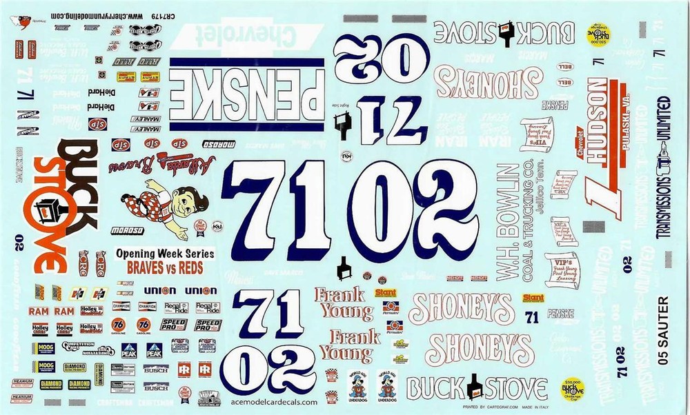 1979-80 Dave Marcis Ace #02/#71 NASCAR Decal-image