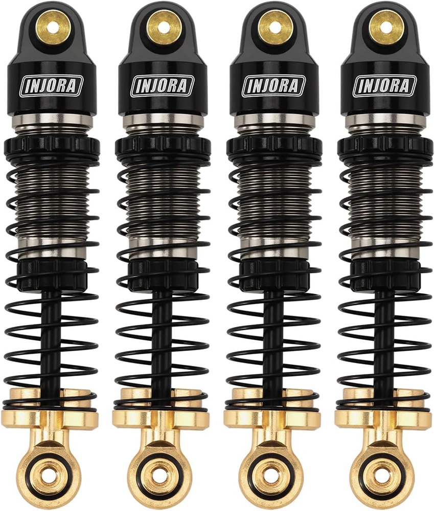 40Mm Big Bore Oil Shock Absorber for 1/24 SCX24 FCX24M Upgrade, 4.3G/Each(Black