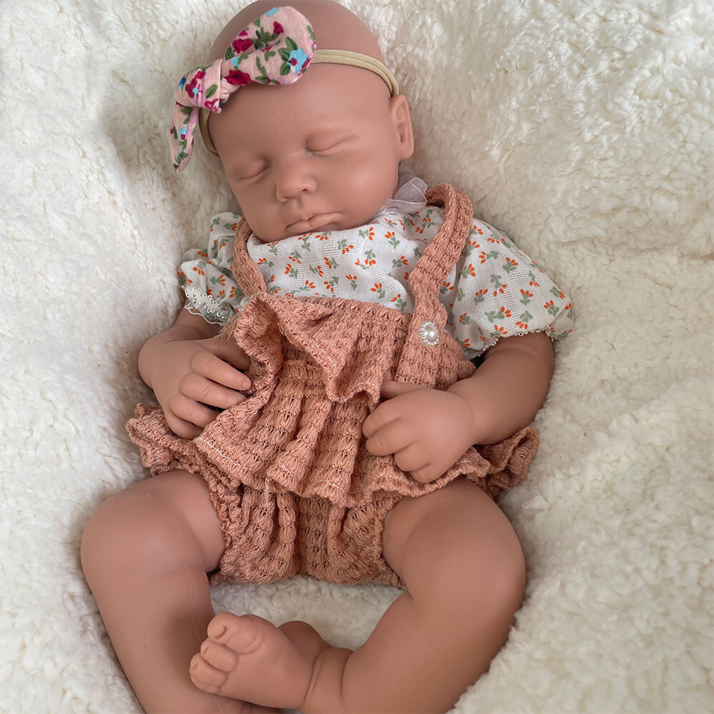 20-inch Unpainted Silicone Reborn Doll Loulou 6.8lb Realistic Newborn Baby Girl Gift