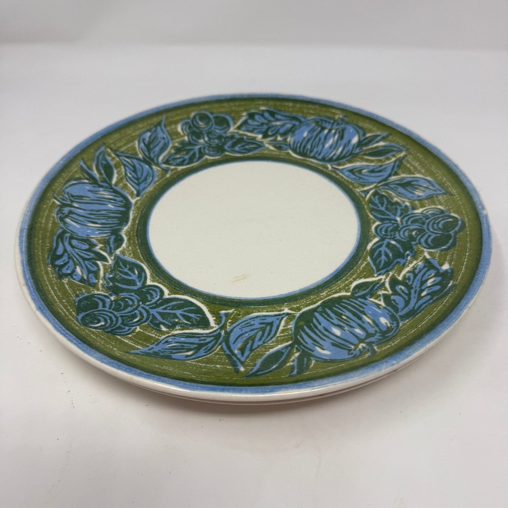 Royal Ironstone Blue Apple 8.5 Inch Ceramic Dinner Plates Vintage - set of 2