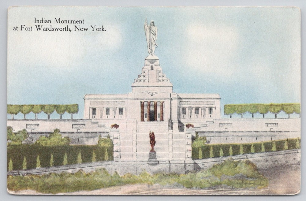 Indian Monument Fort Wadsworth Staten Island NY Postcard 1912 Wanamaker
