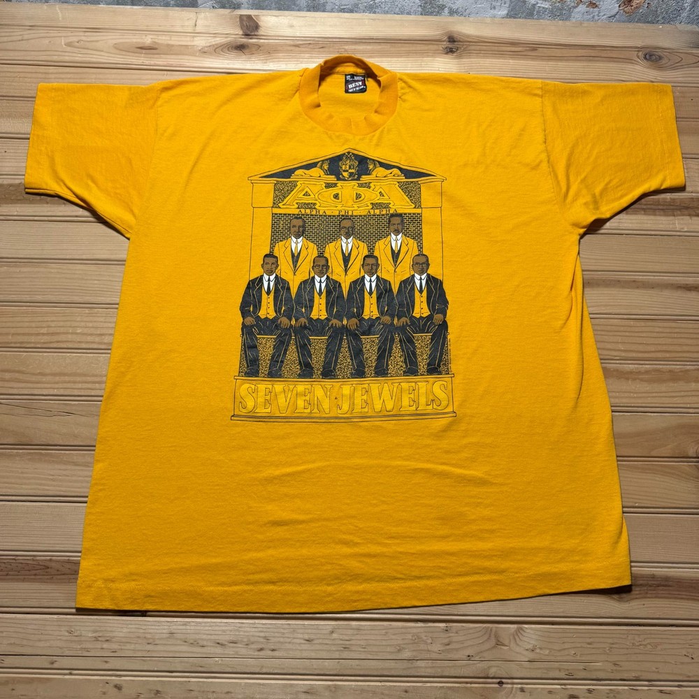 Vintage 1997 Alpha Phi Alpha Seven Jewels Fraternity Graphic T-Shirt USA - XXL