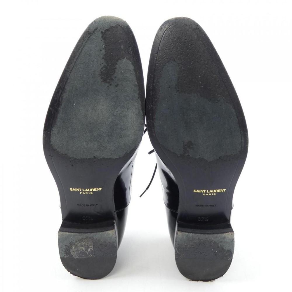 SAINT LAURENT Black Lace-Up Business Dress Shoes for Women Size EU37.5
