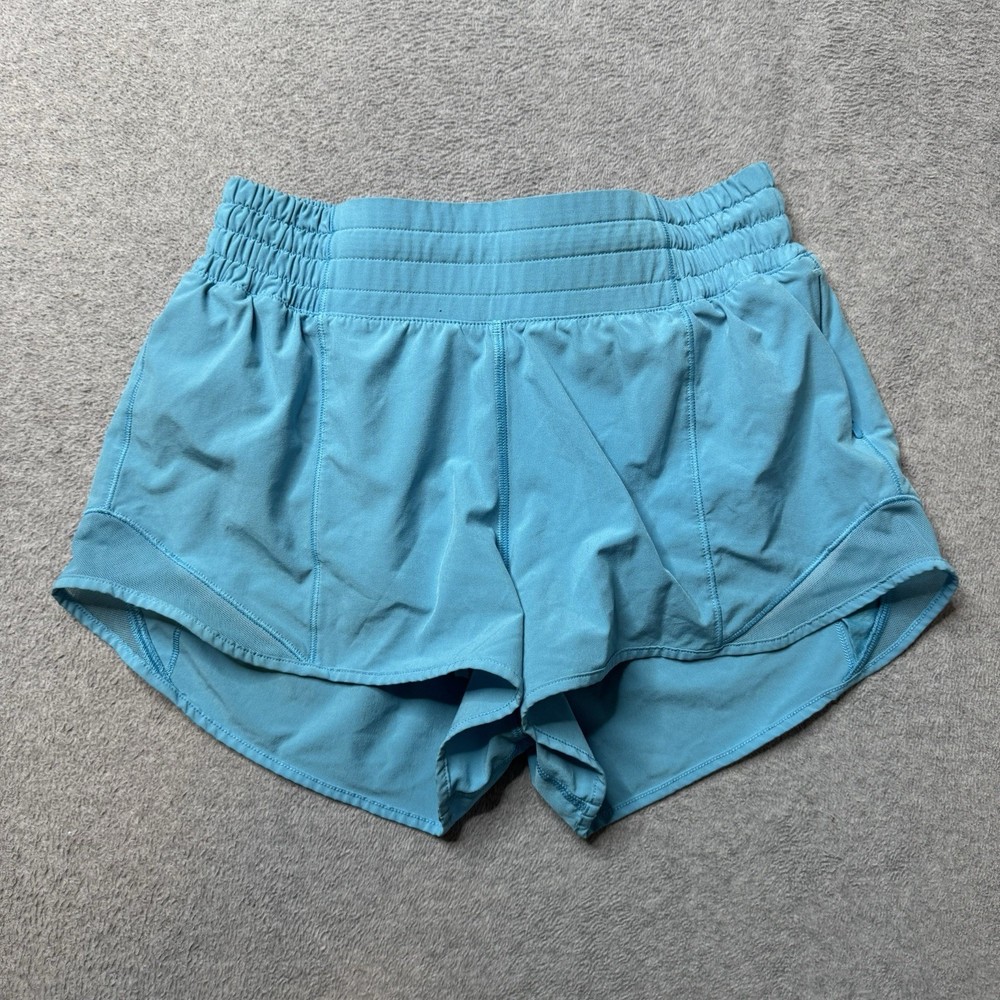 Lululemon Hotty Hot Shorts Womens 4 Blue Athleisure Gym Performance Stretch
