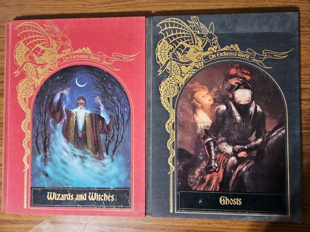 The Enchanted World - Lot Of 2 - Wizards And Witches , Ghosts - HC 1985 VTG