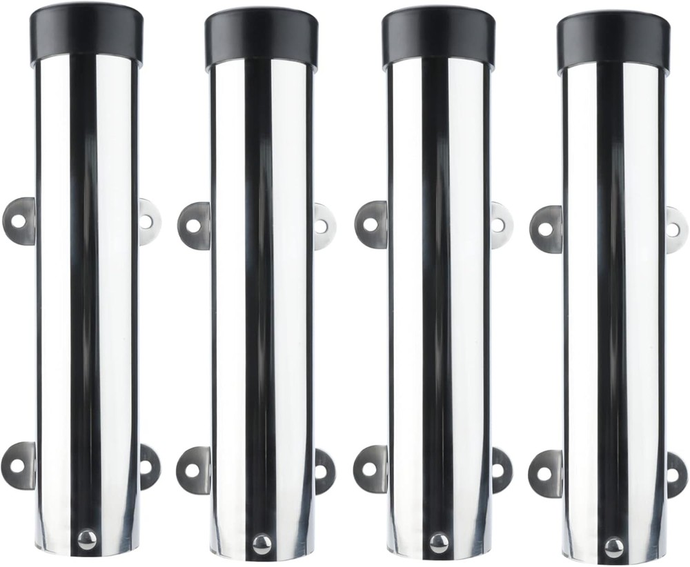 4Pcs Boat Fishing Rod Holder with Weld Brackets Stainless Steel Side Mounted