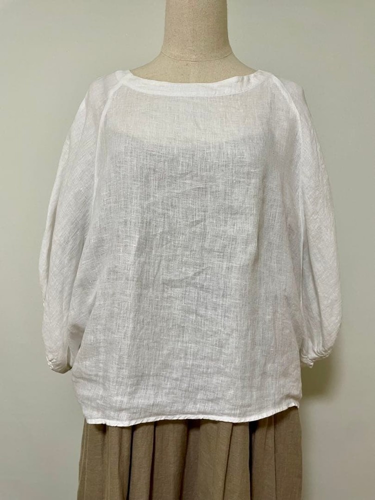 Nest Robe Linen Balloon Sleeve Blouse 2018 SS Used Good Condition