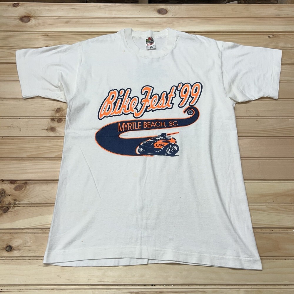 Vintage Bike Fest 1999 Myrtle Beach T Shirt Single Stitch Graphic Tee Size Large