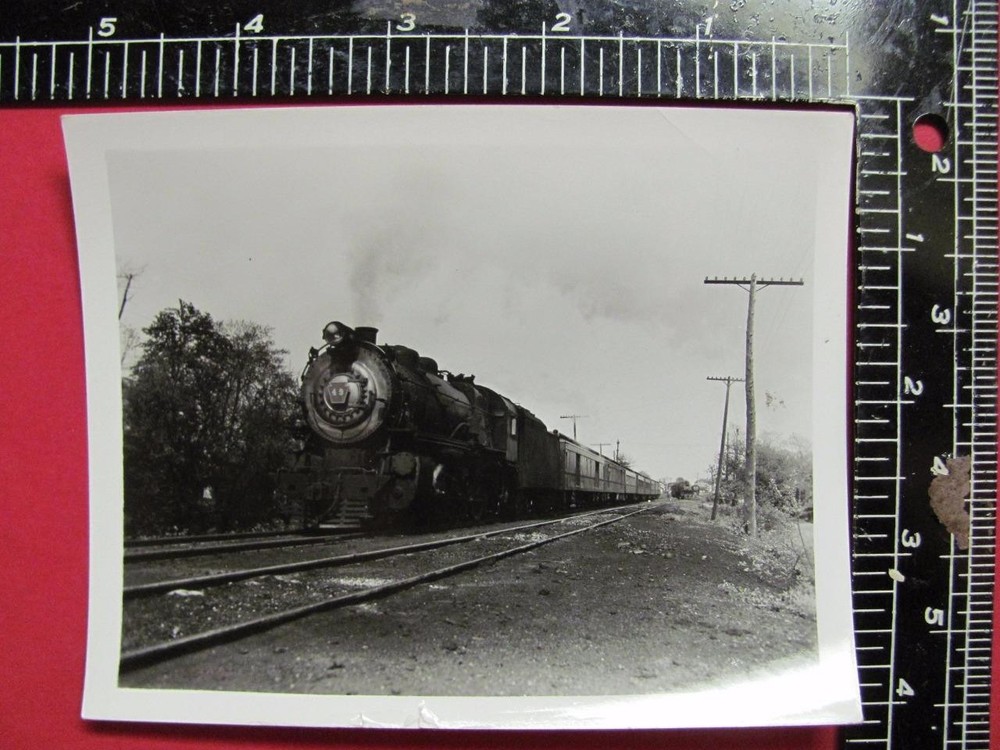 B&W PHOTO of LONG ISLAND RAILROAD LOCOMOTIVE #49 W LONG PASSENGER TRAIN
