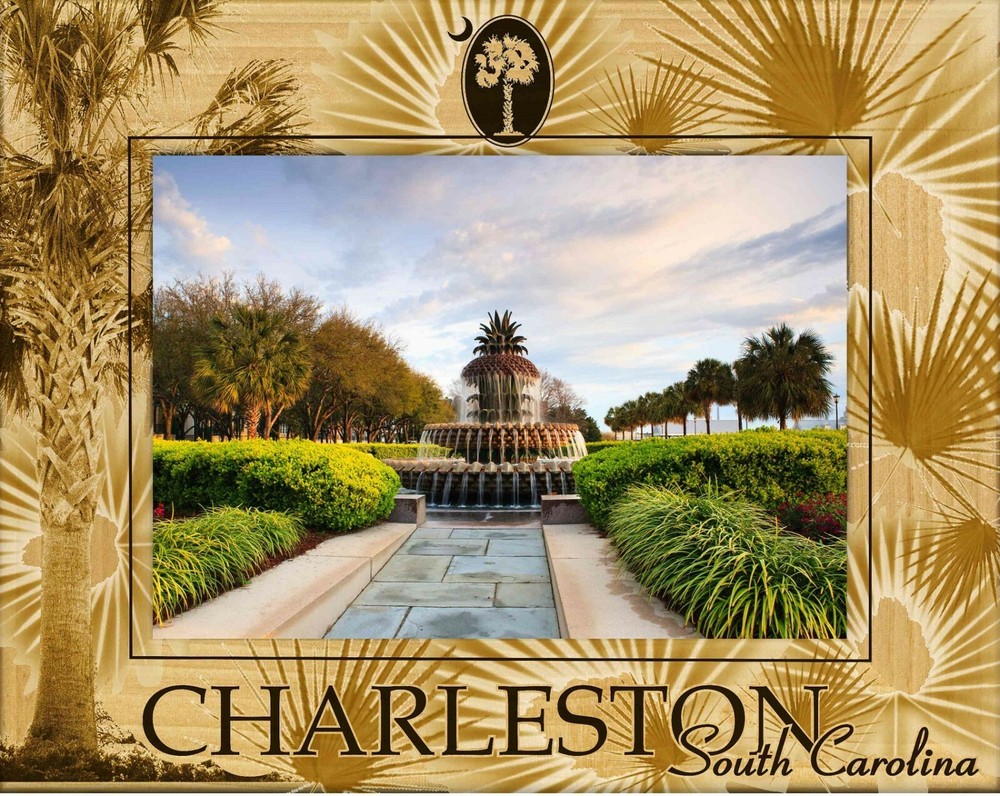 Charleston South Carolina Laser Engraved Wood Picture Frame Landscape (4 x 6)
