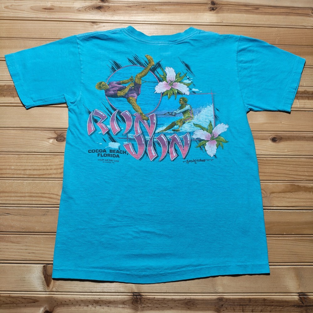 Vintage 80s Ron Jon Surf Shop Cocoa Beach Florida Graphic Pocket T-Shirt Medium