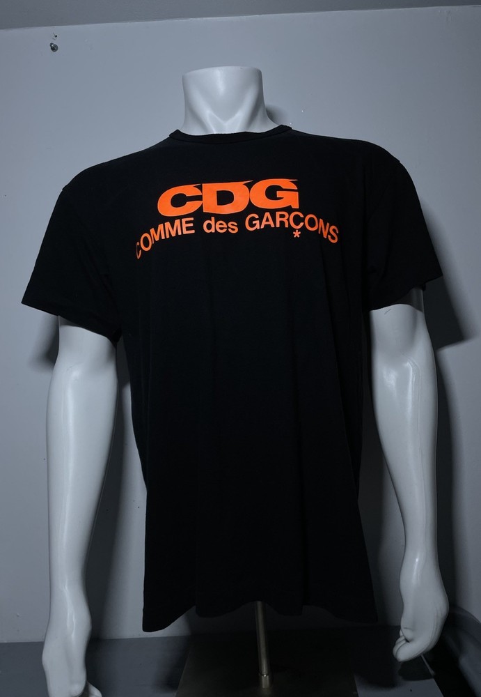 CDG Comme des Garcons Logo Short Sleeve Shirt Black Orange