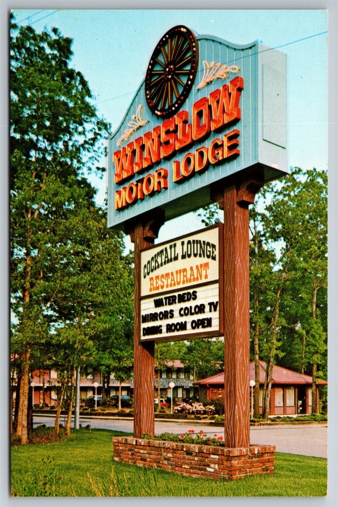 Winslow Motor Lodge Restaurant Waterbeds Winslow NJ Postcard K17