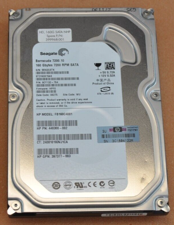 Seagate ST3160815AS PN 9CY132-784 FW HPF0 160GB SATA 3.5 Internal Hard Drive