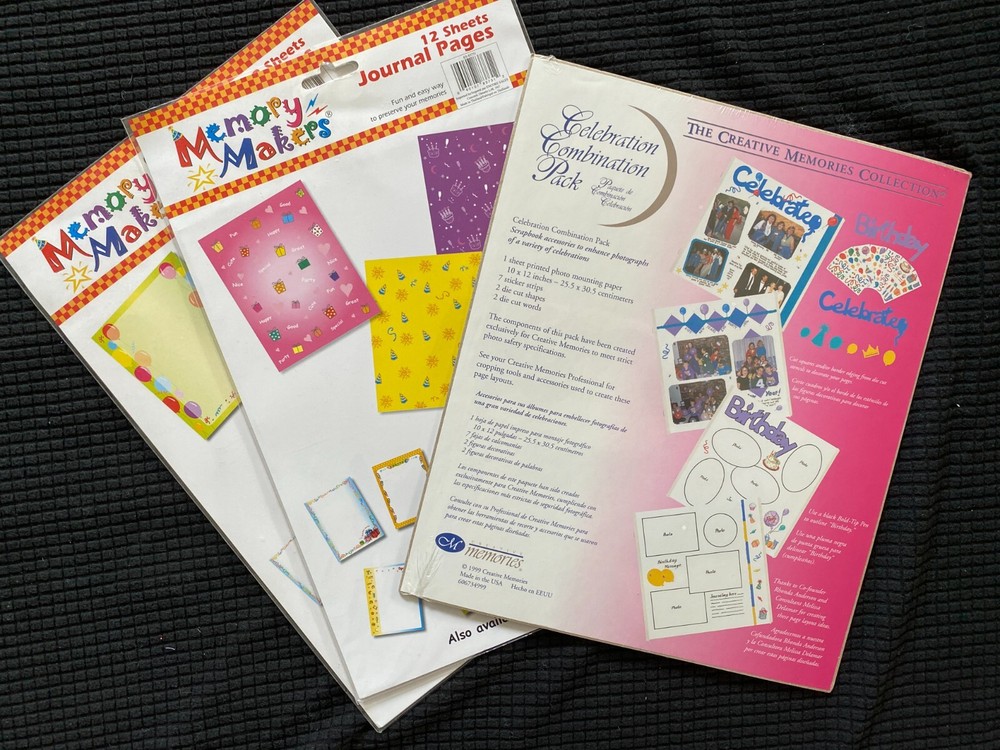 Creative Memories birthday paper kits with stickers for memory makers  
