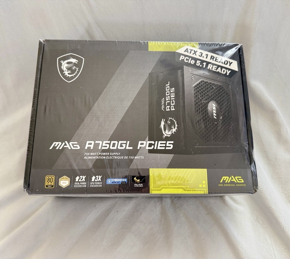 MSI MAG A750GL PCIe 5.0 80+ Gold Power Supply – New & Sealed