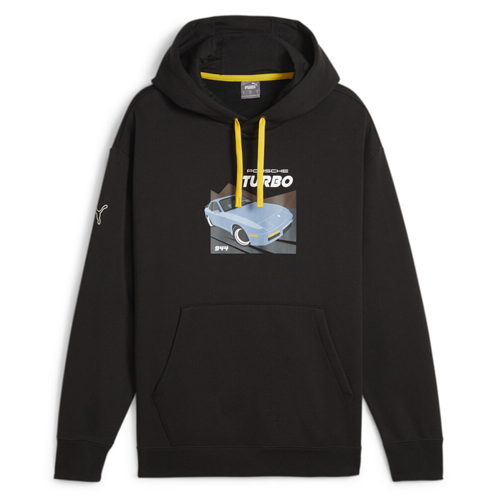 Puma Pl 944 Gráfico Pullover Sudadera con Capucha Para Hombre Negro Informal Ropa Exterior 62455501