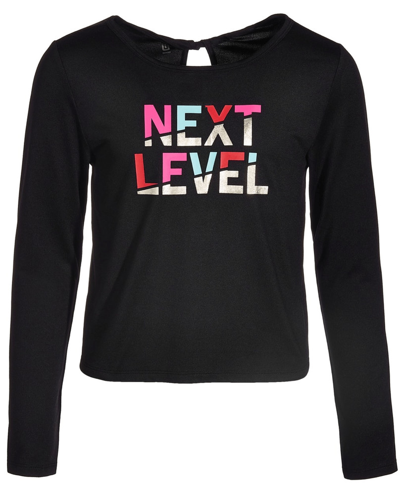 D Ideology Big Girls Printed Twist Back Long-Sleeve T-Shirt Size M