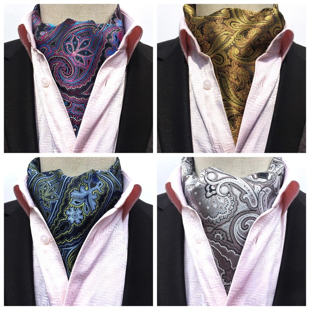 New Men's Classic Formal Cravat Ascot Tie Scarves Wedding Party Necktie Paisley