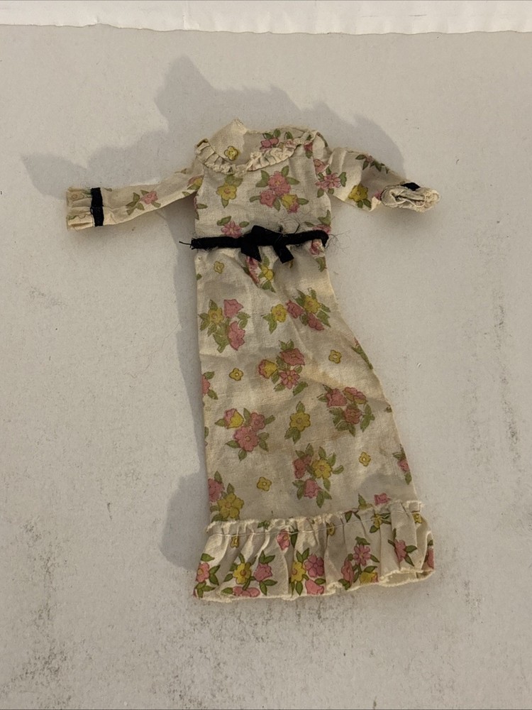 Vintage 1967 Barbie Skipper Pink Floral Granny Dress Best Buy Outfit #7775