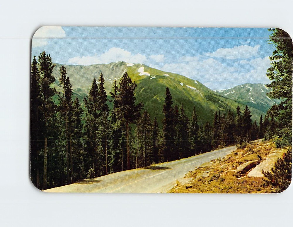 Postcard Vista of Crater Mountain and Highway US 40 on Berthoud Pass CO USA