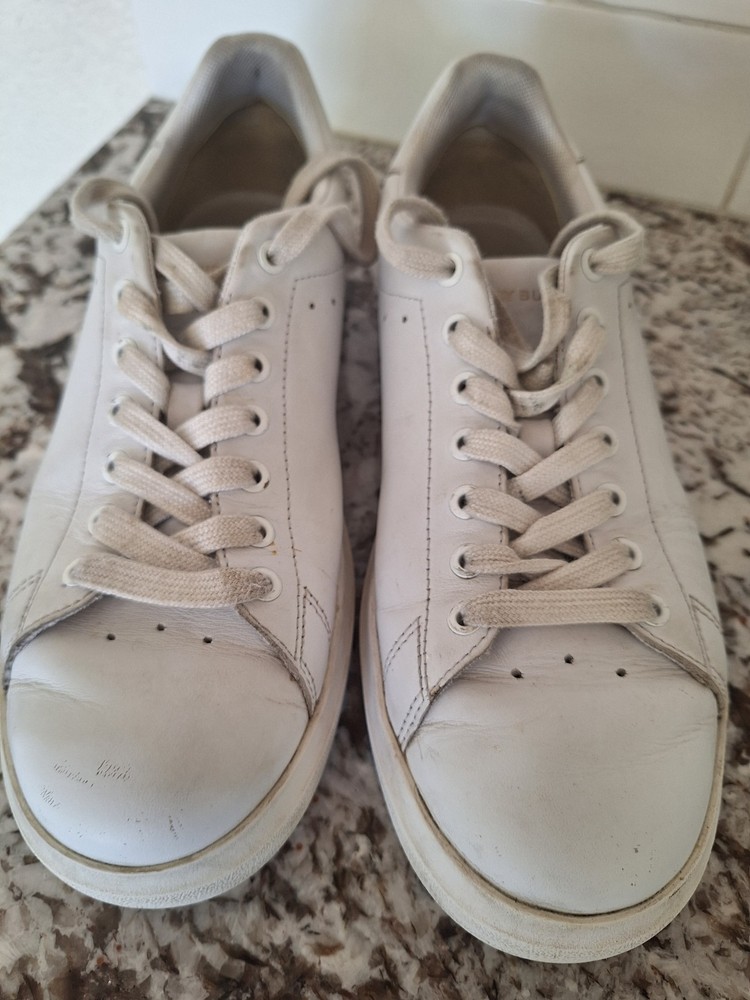 Tory Burch Howell Court Smooth Calf Leather White Shoes Sneakers Womens Size 7.5