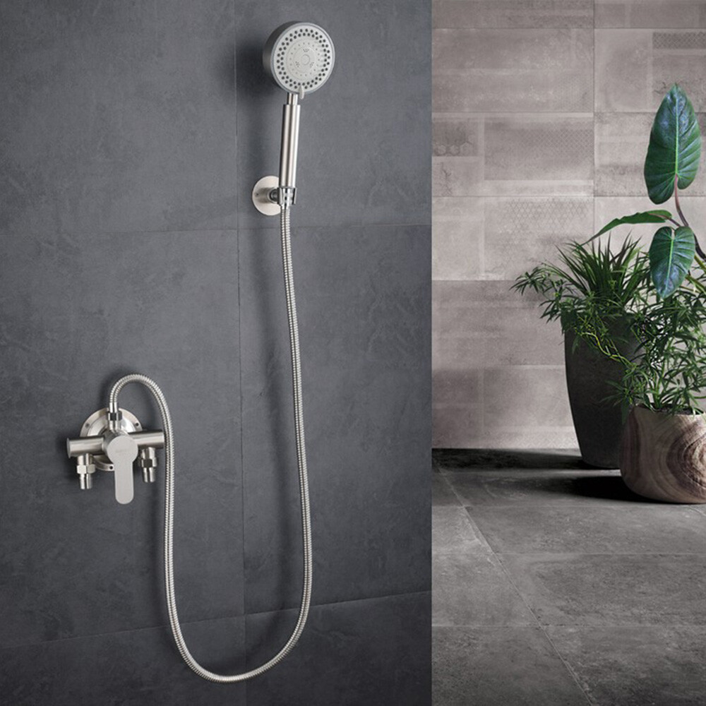 Wall Mount Shower Faucet with Hot Cold Water Mixer Control Valve
