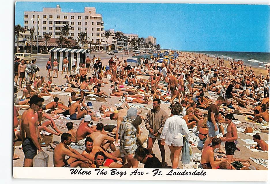 Postcard Beach Scene Fort Lauderdale Florida USA