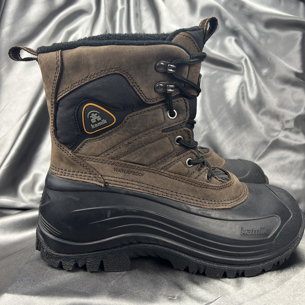 Kamik Men's Boots Size 9 Pedigree Safety Toe Snow Removable Liners Winter Brown