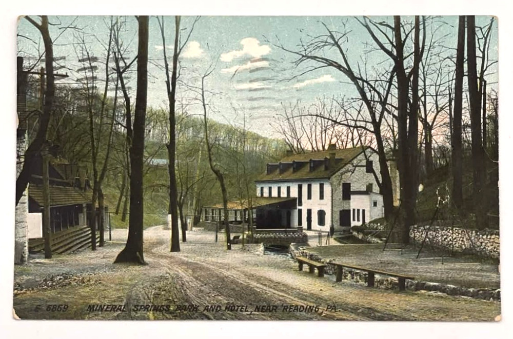 Vintage Mineral Springs Park Hotel Postcard Near Reading PA 1911