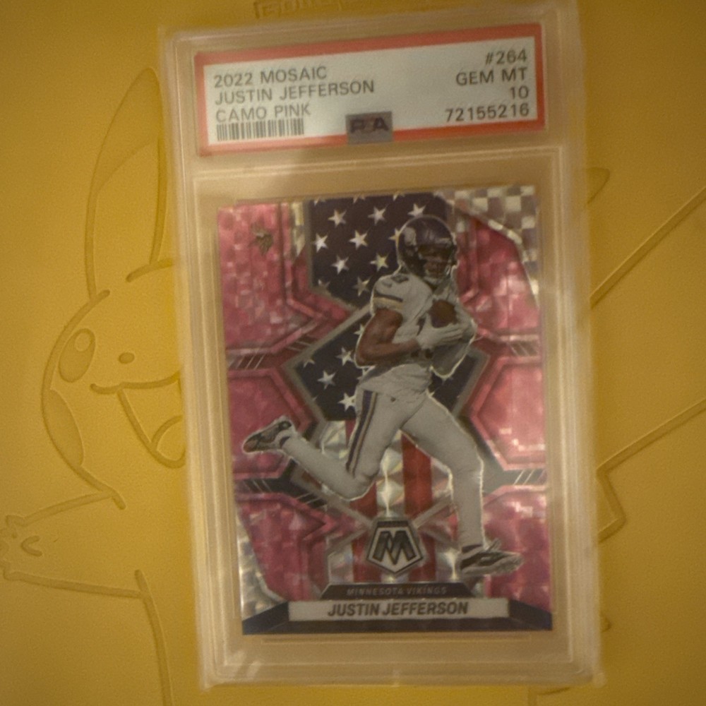 2022 Mosaic Justin Jefferson Camo Pink PSA 10 national pride