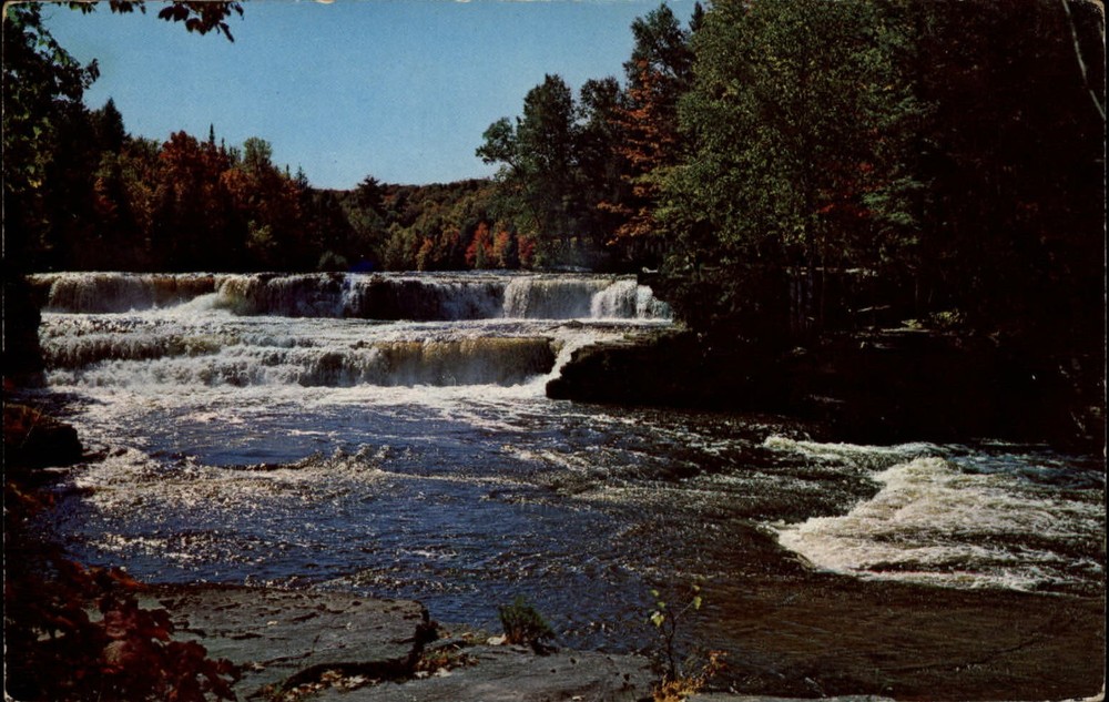 Michigan Lower Tahquamenon Falls Upper Peninsula ~ 1963 postcard sku283