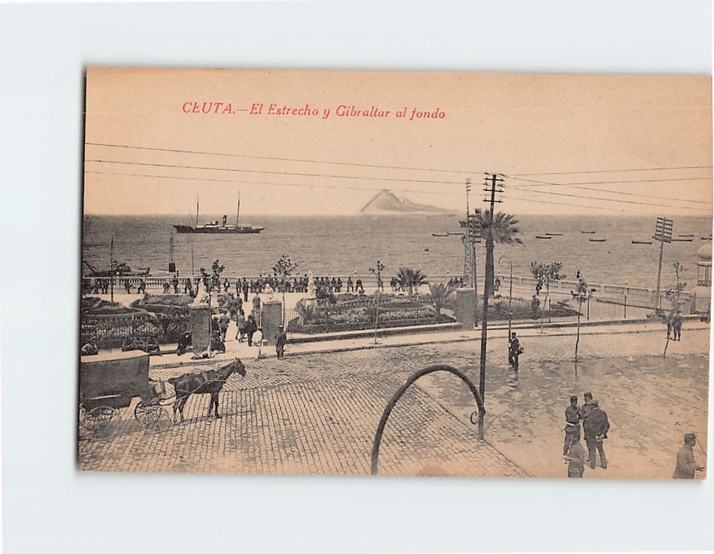 Postcard El Estrecho y Gibraltar al fondo Ceuta Spain