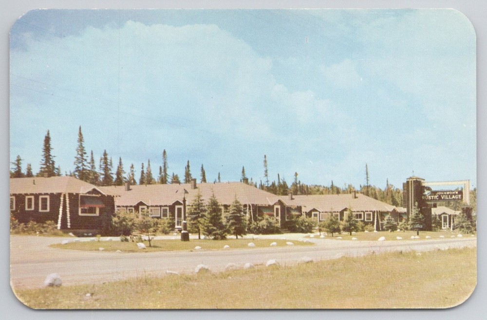 Johnson's Rustic Village Resort Houghton Lake Michigan Chrome Postcard