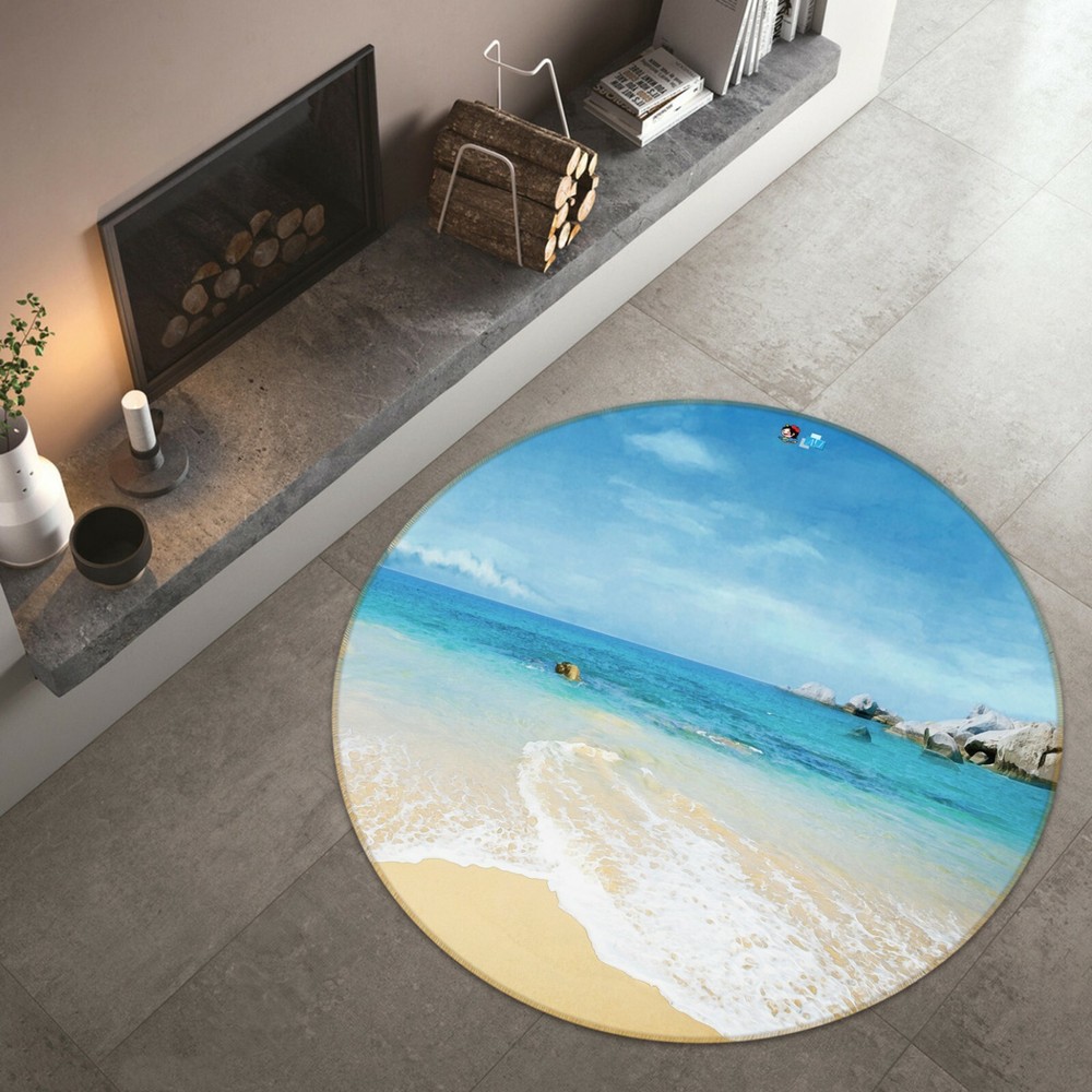 3D Watercolor Beach Beach NAO3642 Game Rug Mat Elegant Photo Carpet Mat Fay