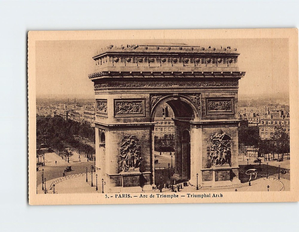 Postcard Triumphal Arch Paris France