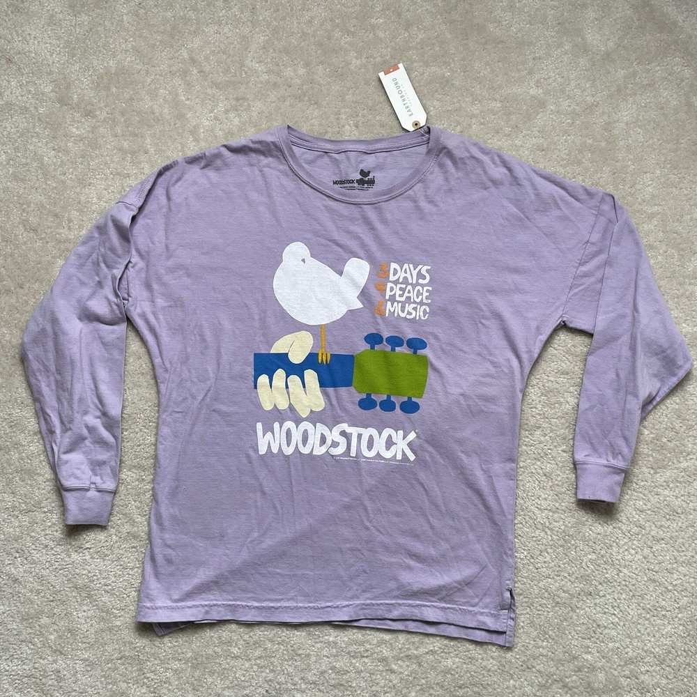 NWT Woodstock T-shirt Women’s M Purple Long Sleeve Three Days of Peace & Music