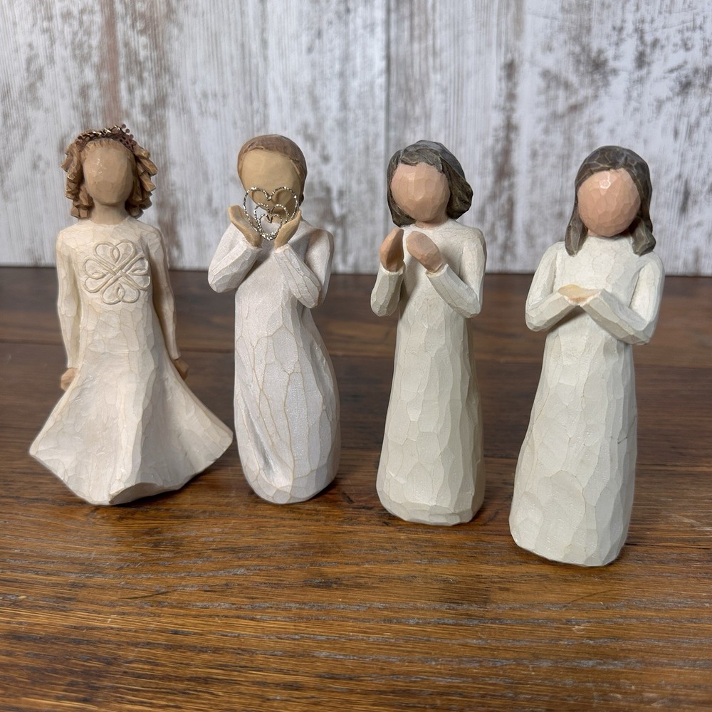 4 Willow Tree Figurines - Irish Charm, 2 Sisters, Lots of Love 5