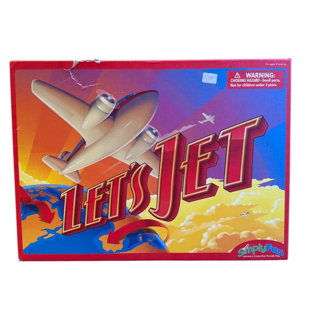 SimplyFun Let's Jet Board Game Geography Strategy Complete