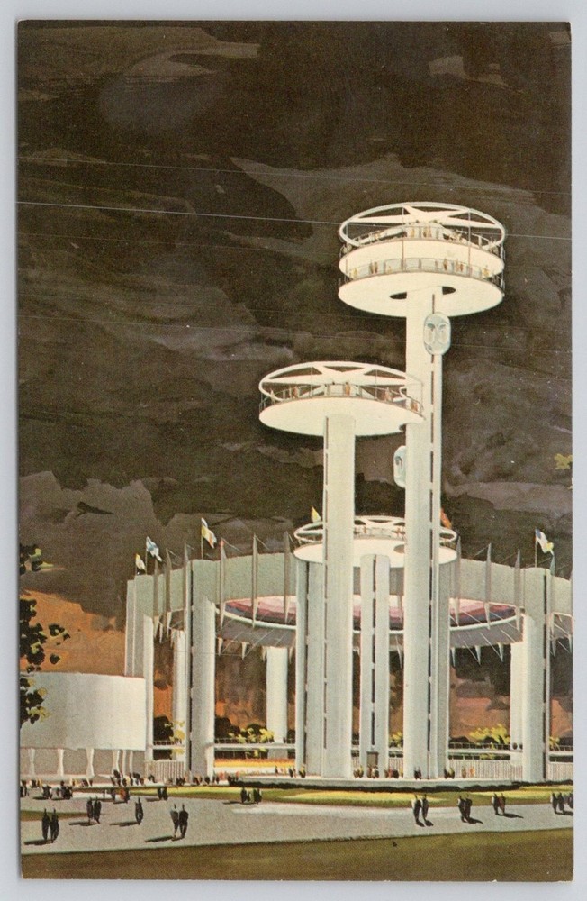 1964-65 NY World's Fair New York State Exhibit Observation Towers Postcard