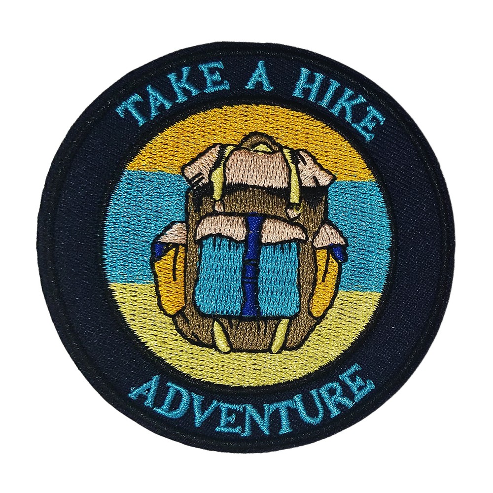 Take A Hike Patch Embroidered Iron-On Applique Travel Souvenir Camping Adventure