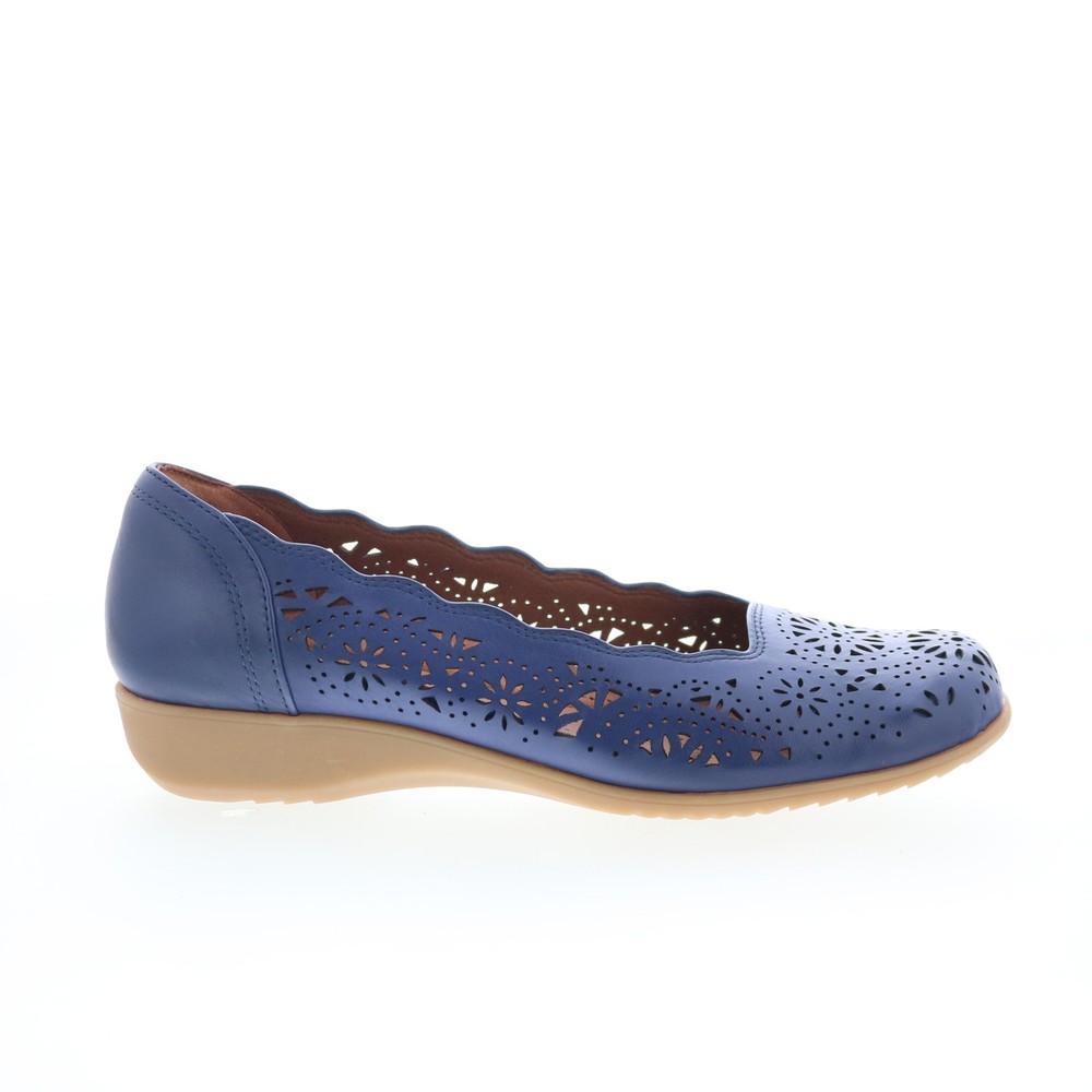 Cobb Hill Rory CHRORY Womens Blue  Narrow Leather Slip On Ballet Flats Shoes 9
