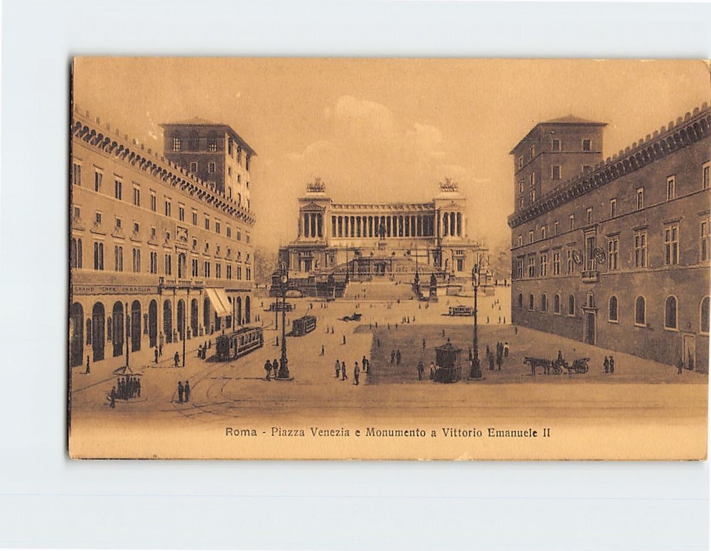 Postcard Piazza Venezia & Monumento a Vittorio Emanuele II Rome Italy