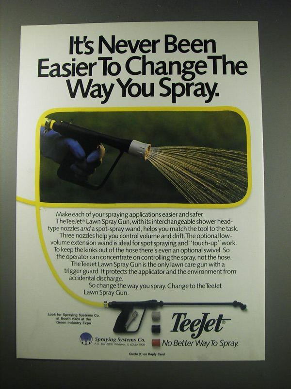 1991 Teejet Lawn Spray Gun Ad - It's never been easier to change