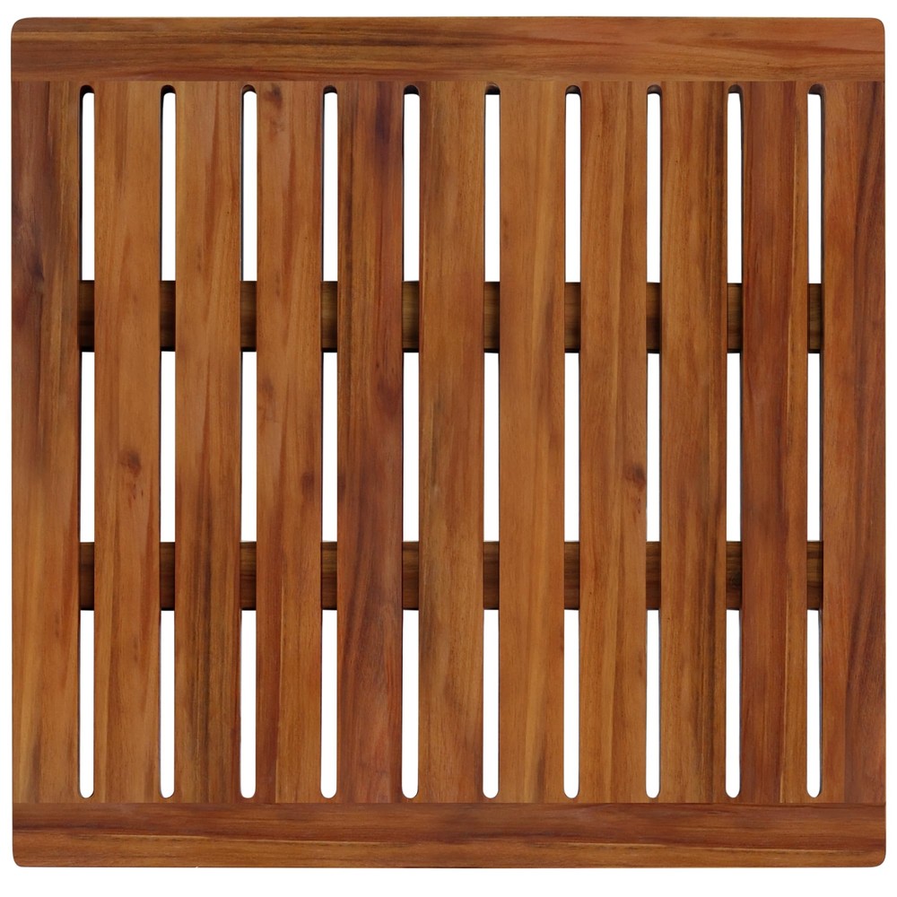 Acacia Wood Shower Mat 21x21 Inches By Luxury Bath Mat Non Slip For Bathroom Bat-image